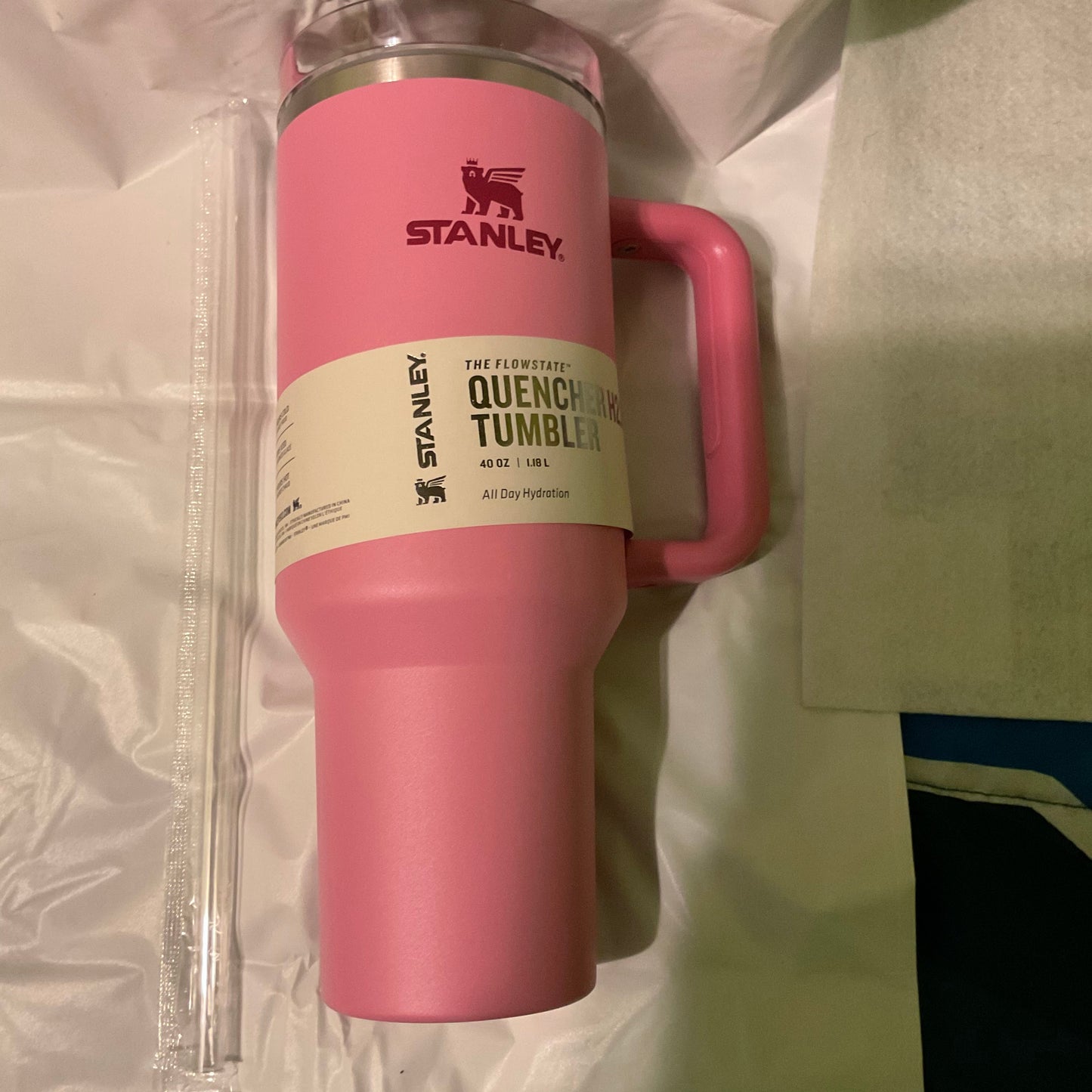 40 oz FlowState H2.0 Quencher Tumbler – Pink with Handle and Lid