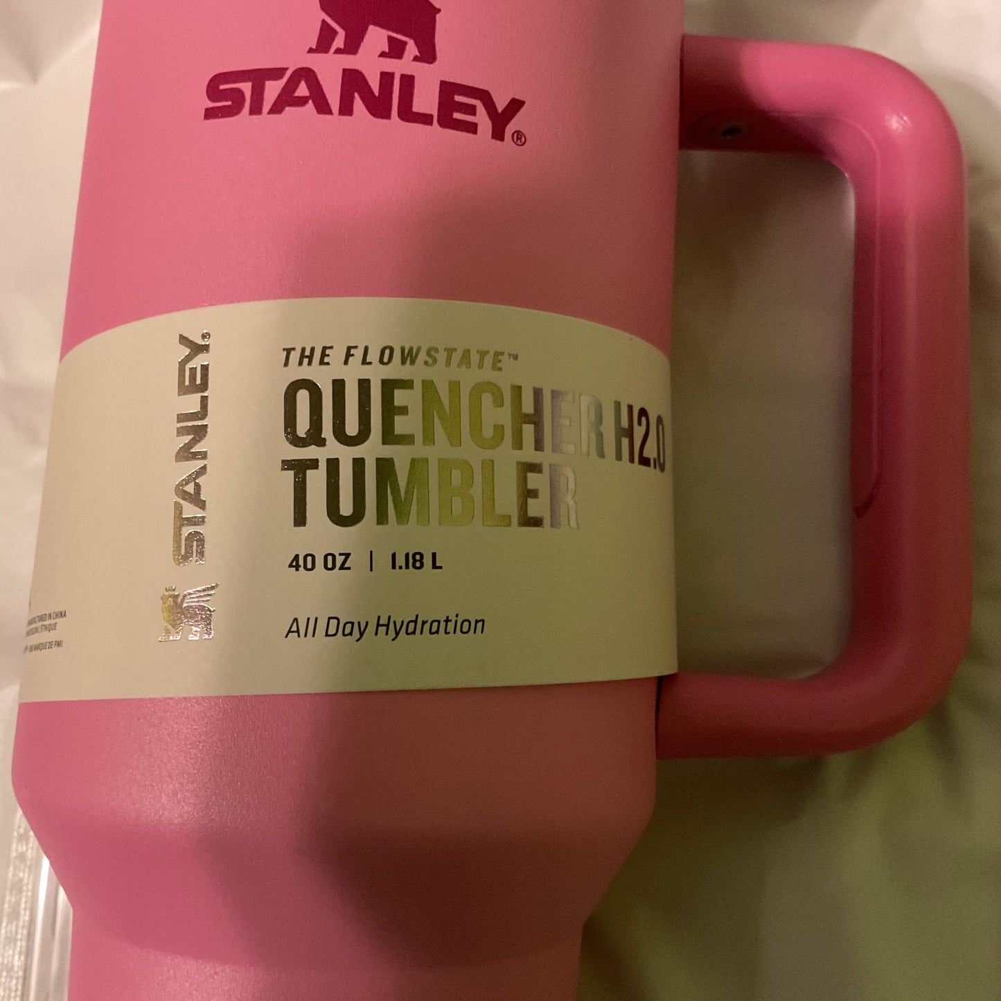 40 oz FlowState H2.0 Quencher Tumbler – Pink with Handle and Lid