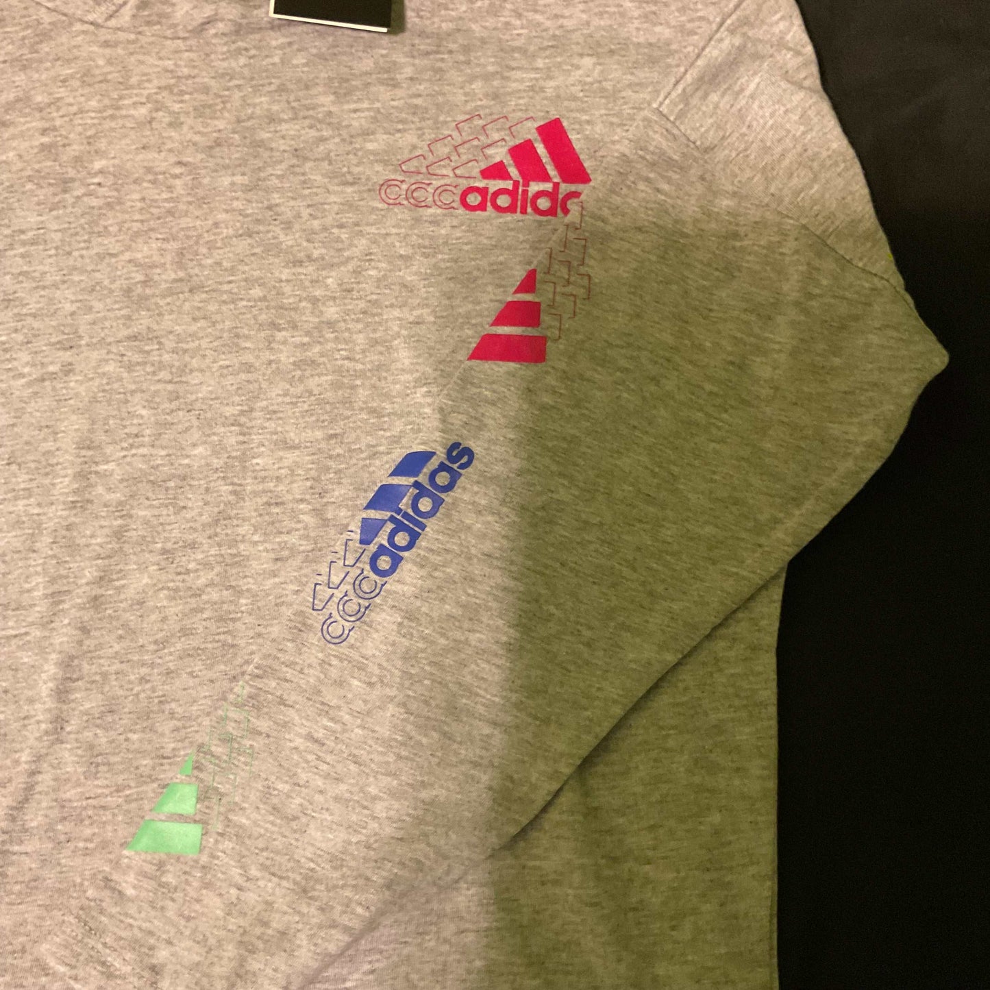 Adidas Kids’ Heather Gray Multicolor Logo Hoodie – Long Sleeve Pullover