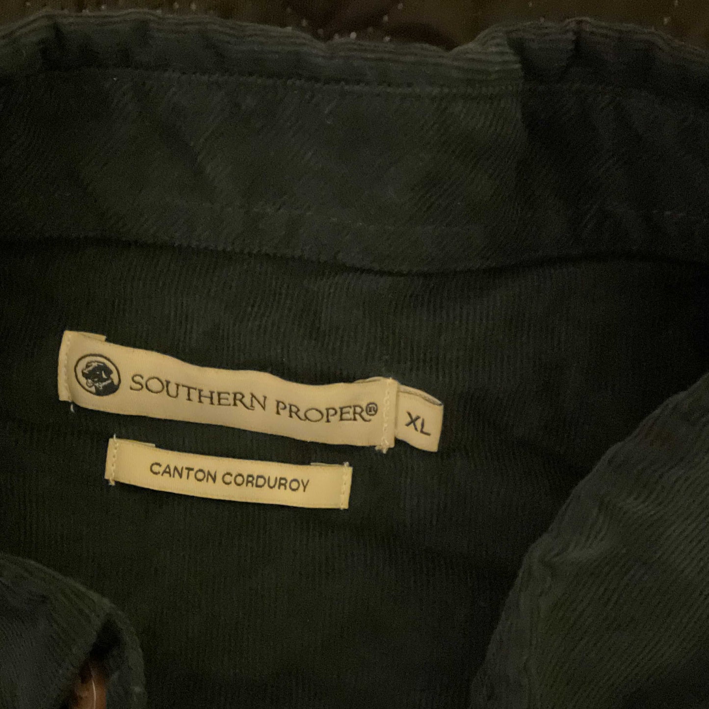 Southern Proper Canton Corduroy Button-Down Shirt XL Navy
