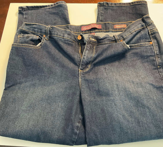 Gloria Vanderbilt Amanda Jeans women's 18W short blue denim five-pocket pre-owned