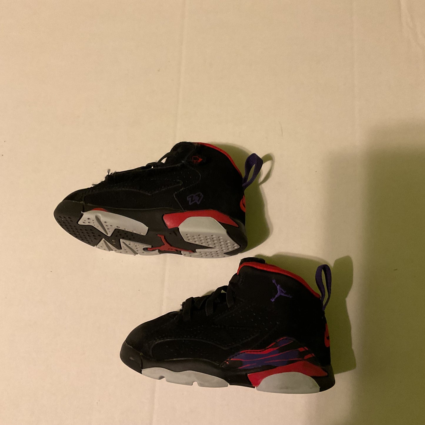 Nike Air Jordan 8 Retro Toddler Shoes Black/Red/Purple Size 7C