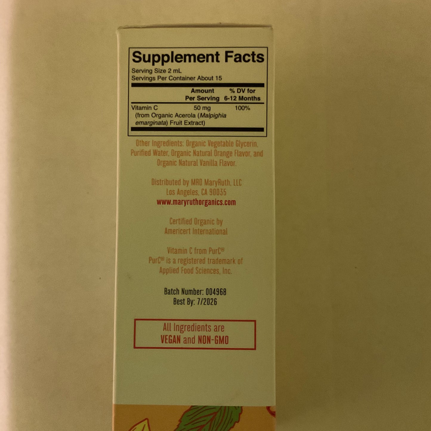MaryRuth’s Organic Infant Vitamin C Liquid Drops