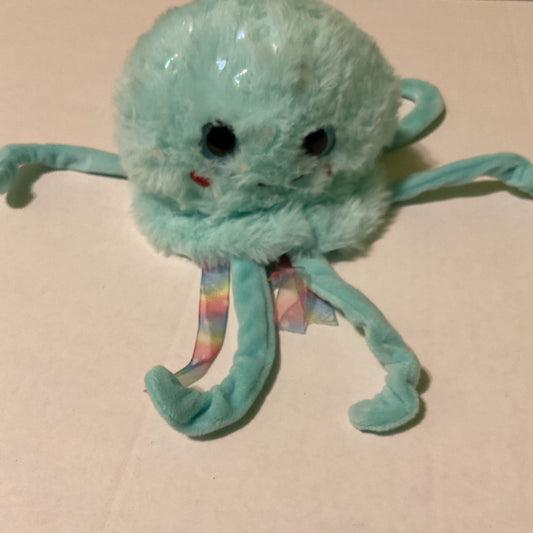 Aqua Plush Jellyfish Stuffed Animal Toy – Soft Cuddly Ocean Creature – Kids Plush – Rainbow Tentacles – Open Box