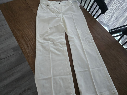 NY&C Women’s Wide Leg Low Rise Jeans – Size 16 Tall, 2-Pair Bundle (White & Dark Wash)