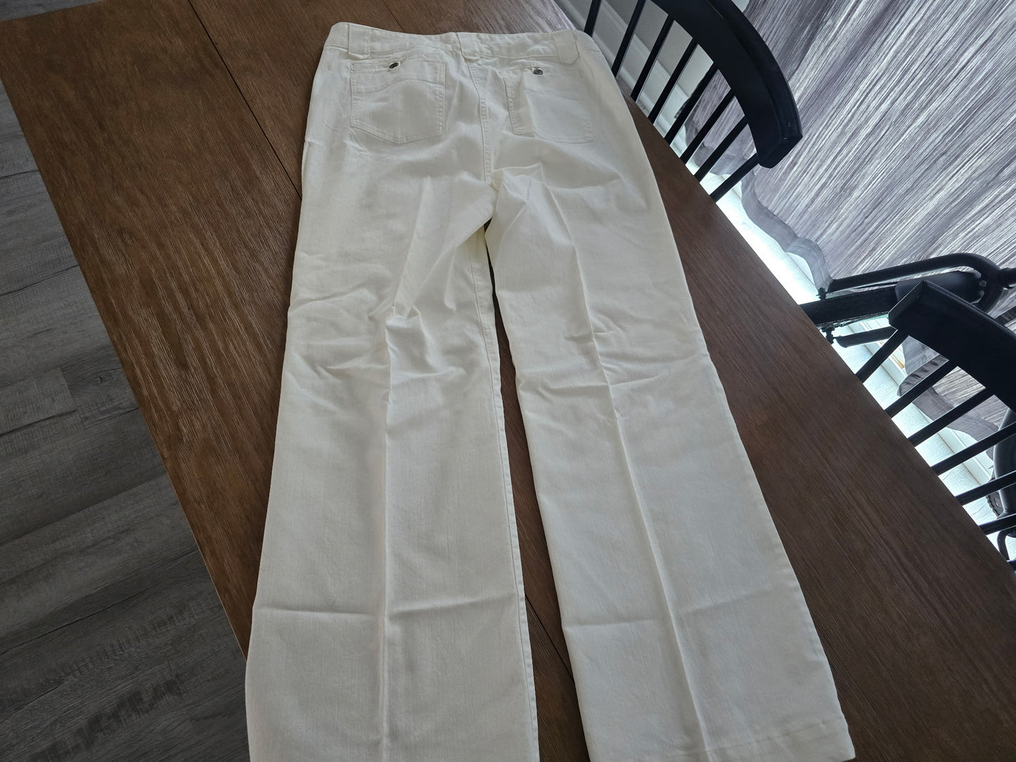 NY&C Women’s Wide Leg Low Rise Jeans – Size 16 Tall, 2-Pair Bundle (White & Dark Wash)