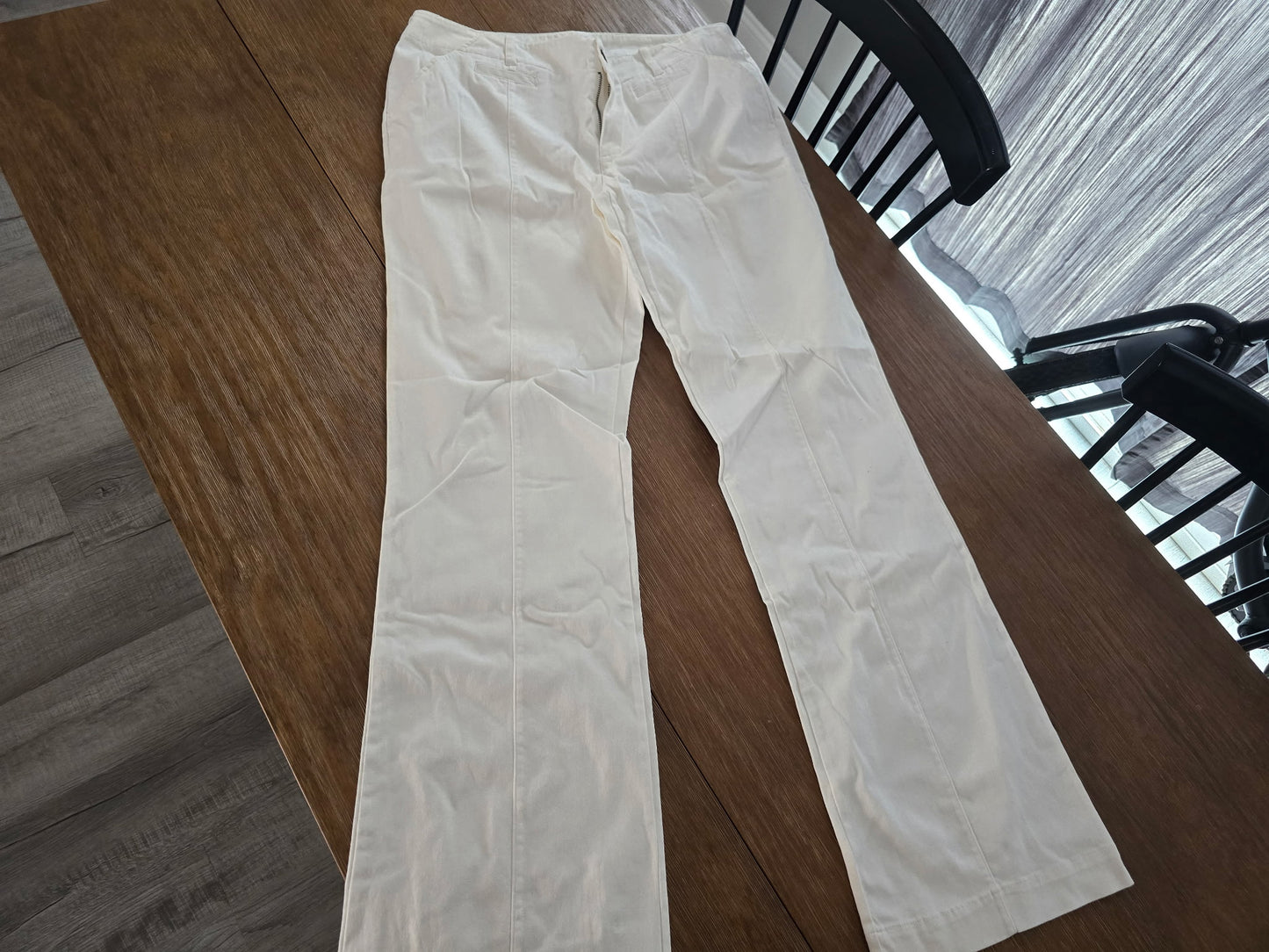 NY&C Women’s Wide Leg Low Rise Jeans – Size 16 Tall, 2-Pair Bundle (White & Dark Wash)