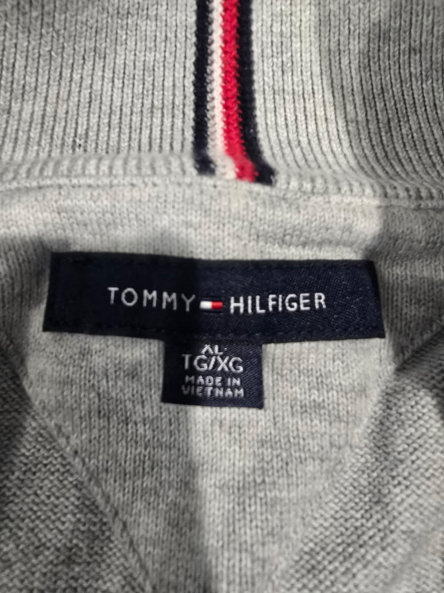 Tommy Hilfiger Men’s 1/4 Zip Pullover Sweater – Gray – Size XL