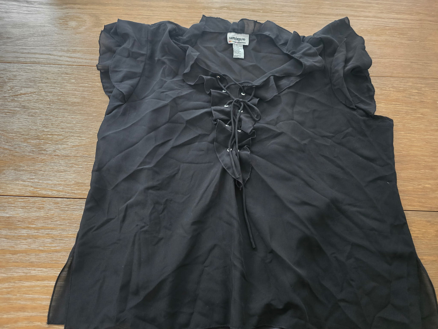 Unique Spectrum Women's Plus Size 3X Black Blouse