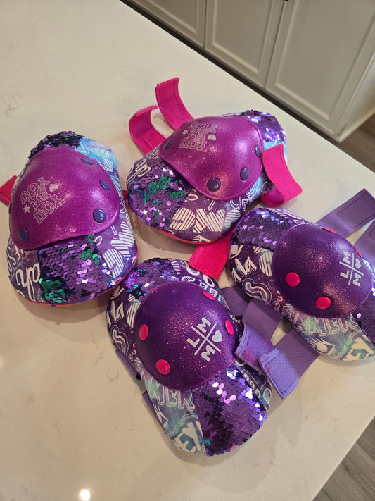 L.O.L. Surprise! Girls Sequin Knee & Elbow Pad Set | Sparkly Purple Glitter | Pre-Owned
