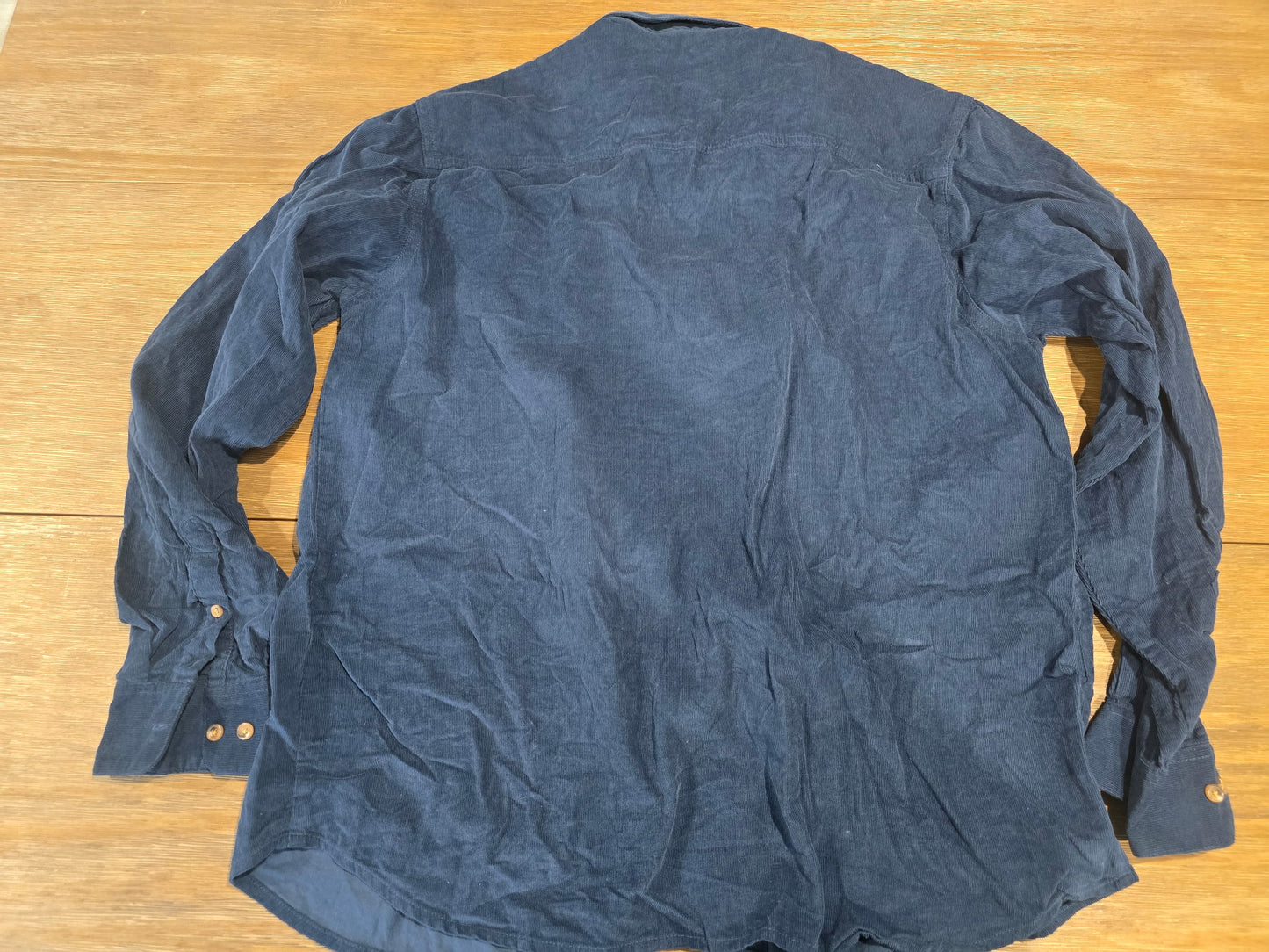 Southern Proper “Canton Corduroy” Button-Down Shirt – Navy Blue, Size XL