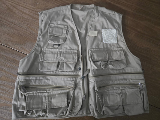 Vintage South Bend Fishing Utility Vest – Large – Khaki – Made in Korea
