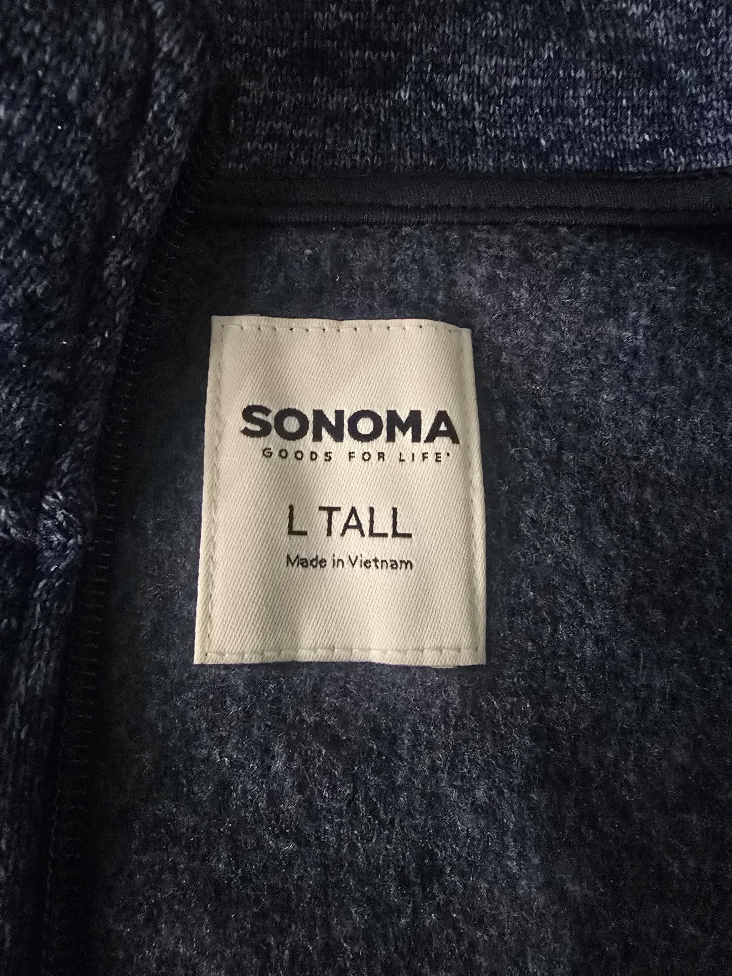 Sonoma Goods for Life Supersoft Sweater Fleece Jacket – Blue Heather – Size L Tall – New with Tags