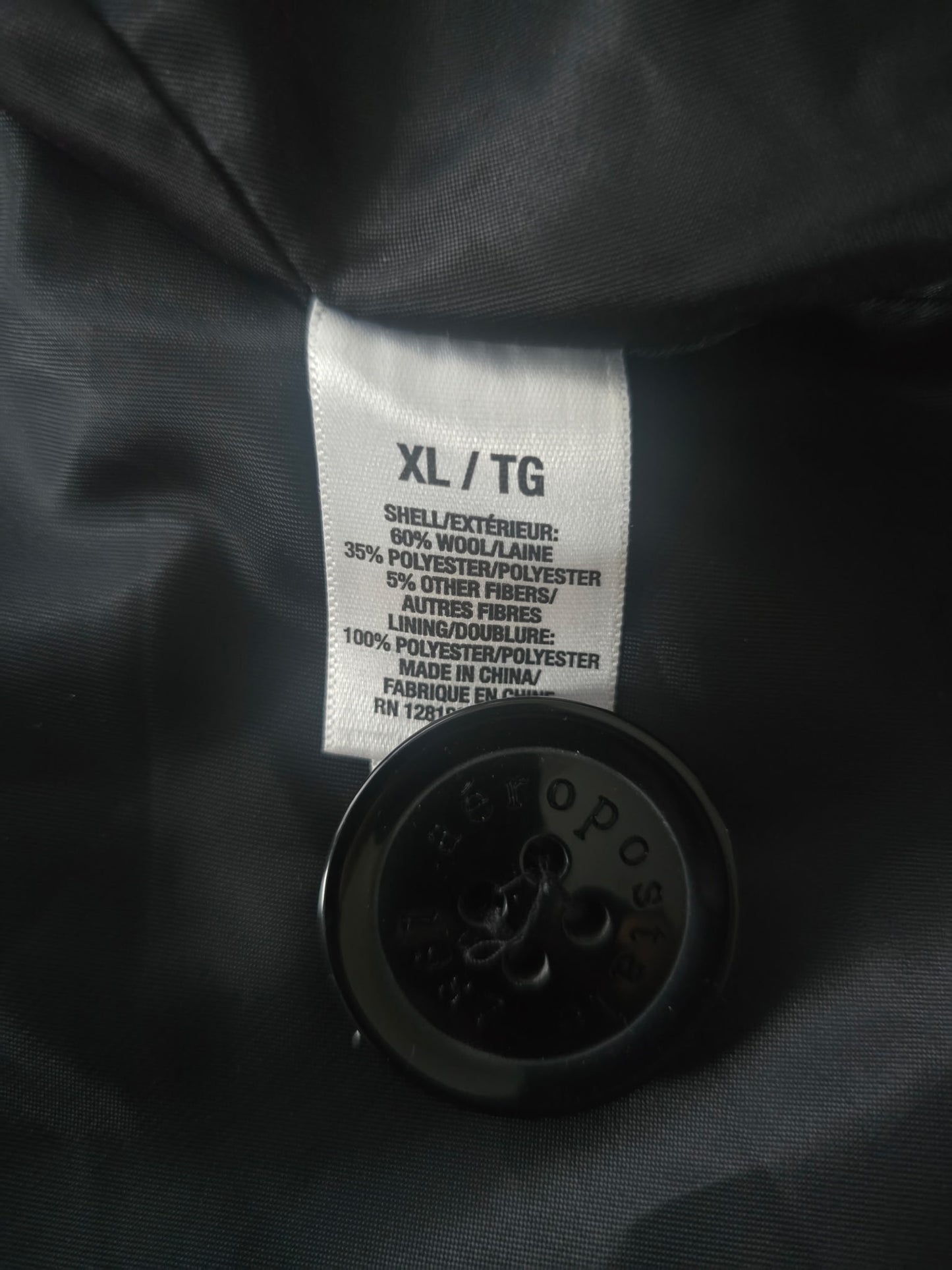 Aeropostale Wool-Blend Plaid Peacoat – Navy, Black & White (Women’s XL)