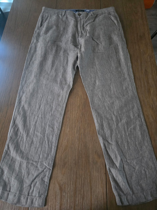 Banana Republic Aiden Fit Linen-Cotton Dress Pants – Khaki Beige (36x32)