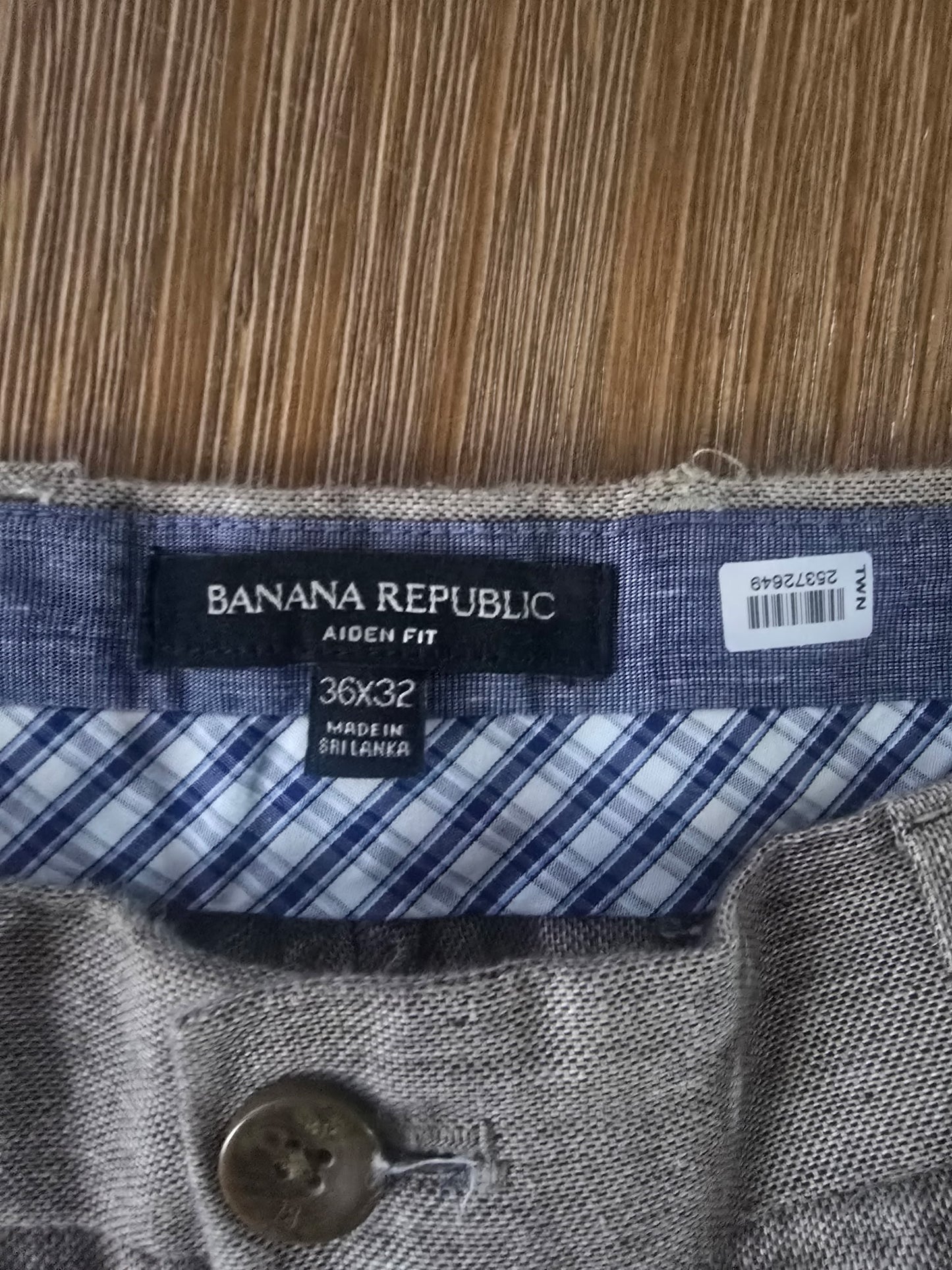 Banana Republic Aiden Fit Linen-Cotton Dress Pants – Khaki Beige (36x32)