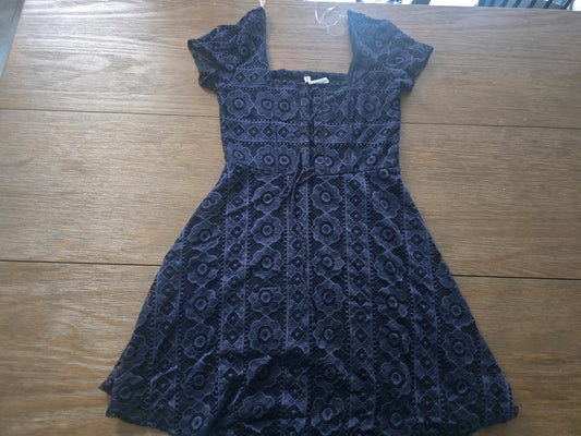 Aeropostale Navy Blue Lace Mini Dress – Short Sleeve (Size M)