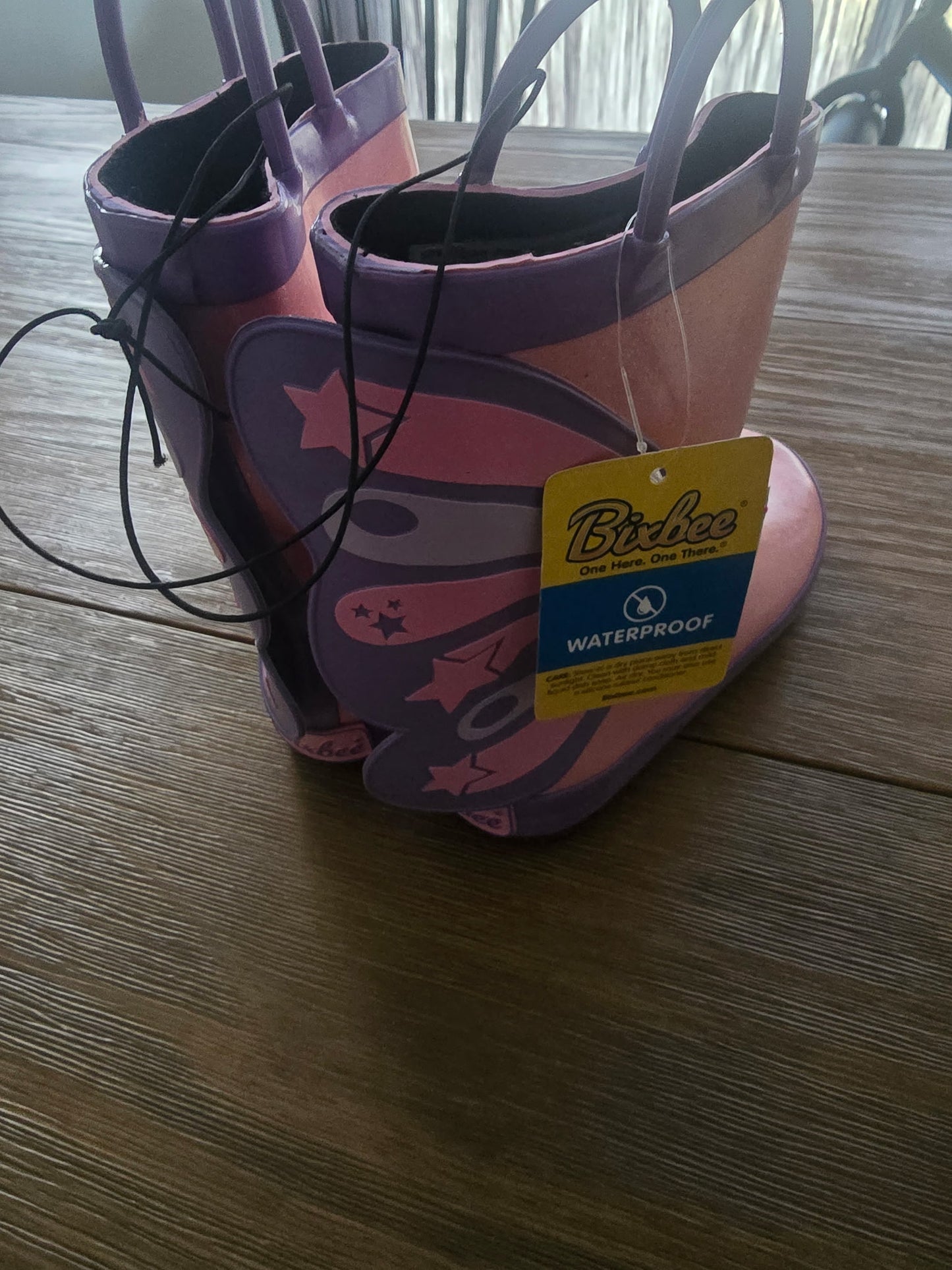 Bixbee Butterflyer Pink Kids Waterproof Rain Boots Size 13 | New in Box