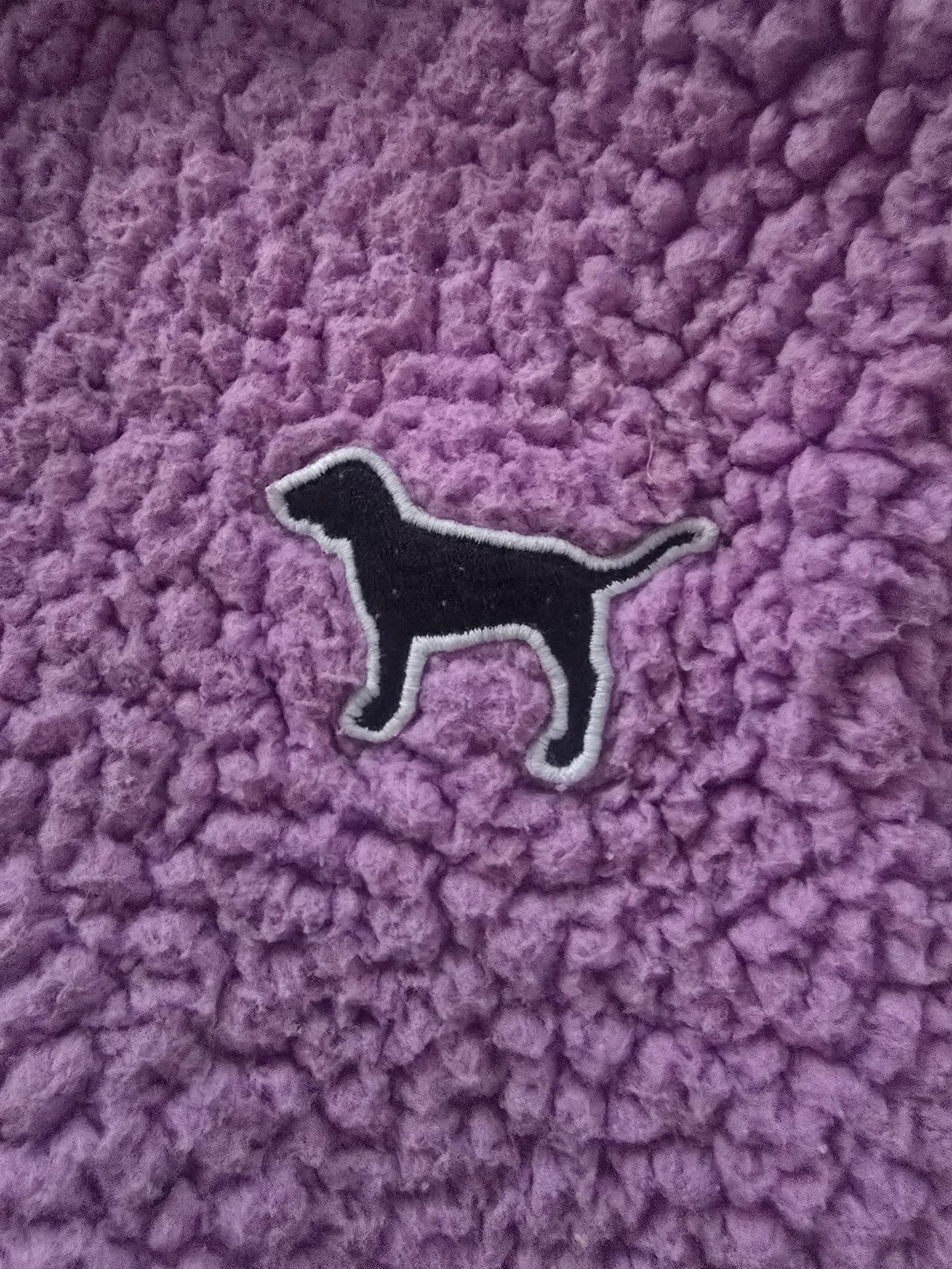 Victoria's Secret PINK Sherpa Quarter Zip Pullover Sweater Purple Women's Size S