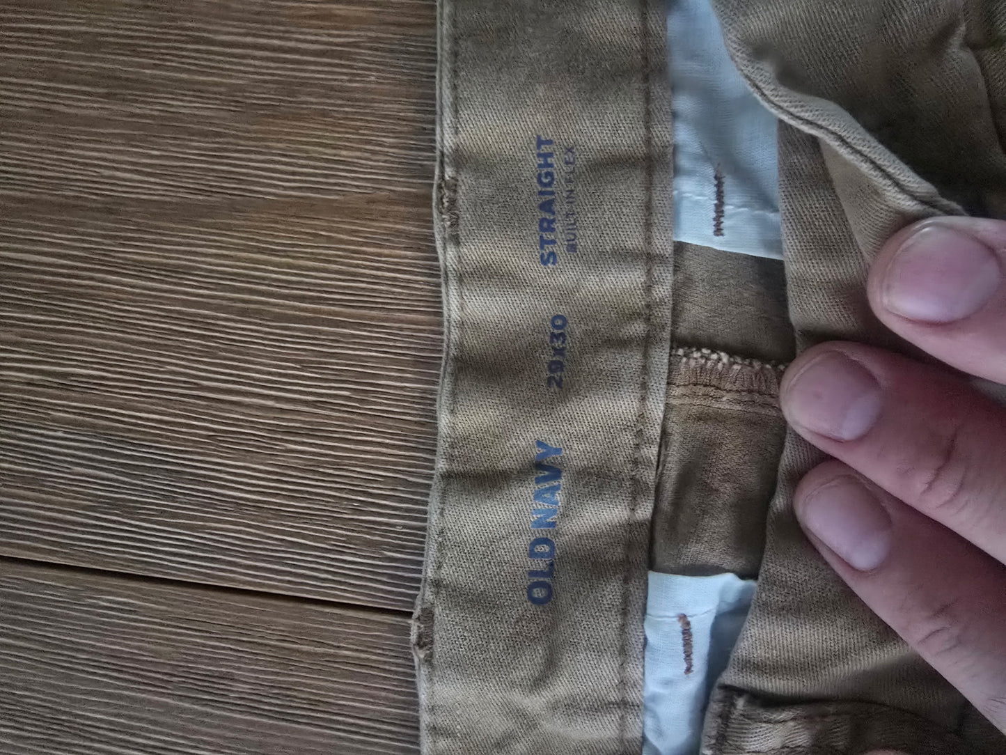 Old Navy Men’s Straight Built-In Flex Khaki Pants 29x30 Stretch Cotton Blend