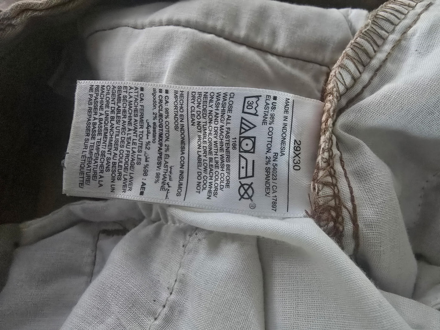 Old Navy Men’s Straight Built-In Flex Khaki Pants 29x30 Stretch Cotton Blend