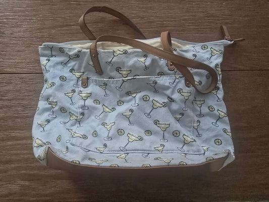 Sonoma Goods for Life Margarita Canvas Tote Bag – Cocktail Print Shoulder Bag