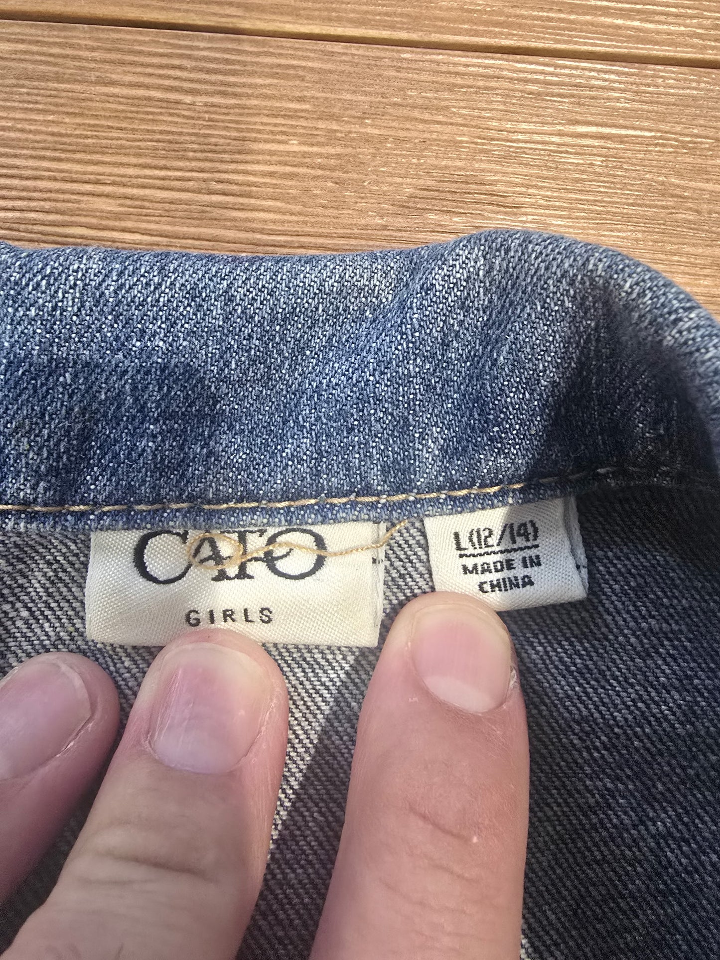 Cato Girls Studded Denim Vest Size L (12/14) Blue Jean Sleeveless Jacket