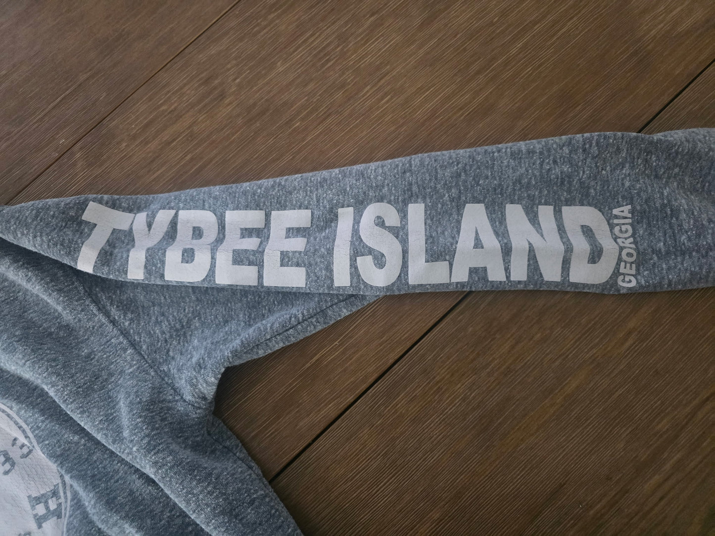 Tybee Island Georgia Funky Fish Vintage Hoodie | U.S. Vintage Authentic Wear M Gray Sweatshirt