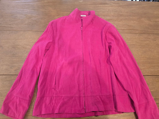 Joanna Stretch Zip-Up Jacket Women's XL Pink – Lightweight Soft Knit