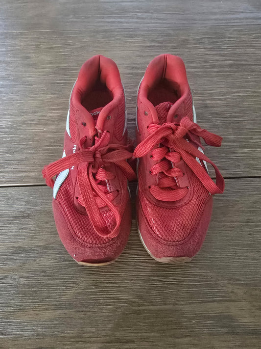 Reebok Red Kids Sneakers Size 1 | Classic Mesh & Suede Low-Top Shoes