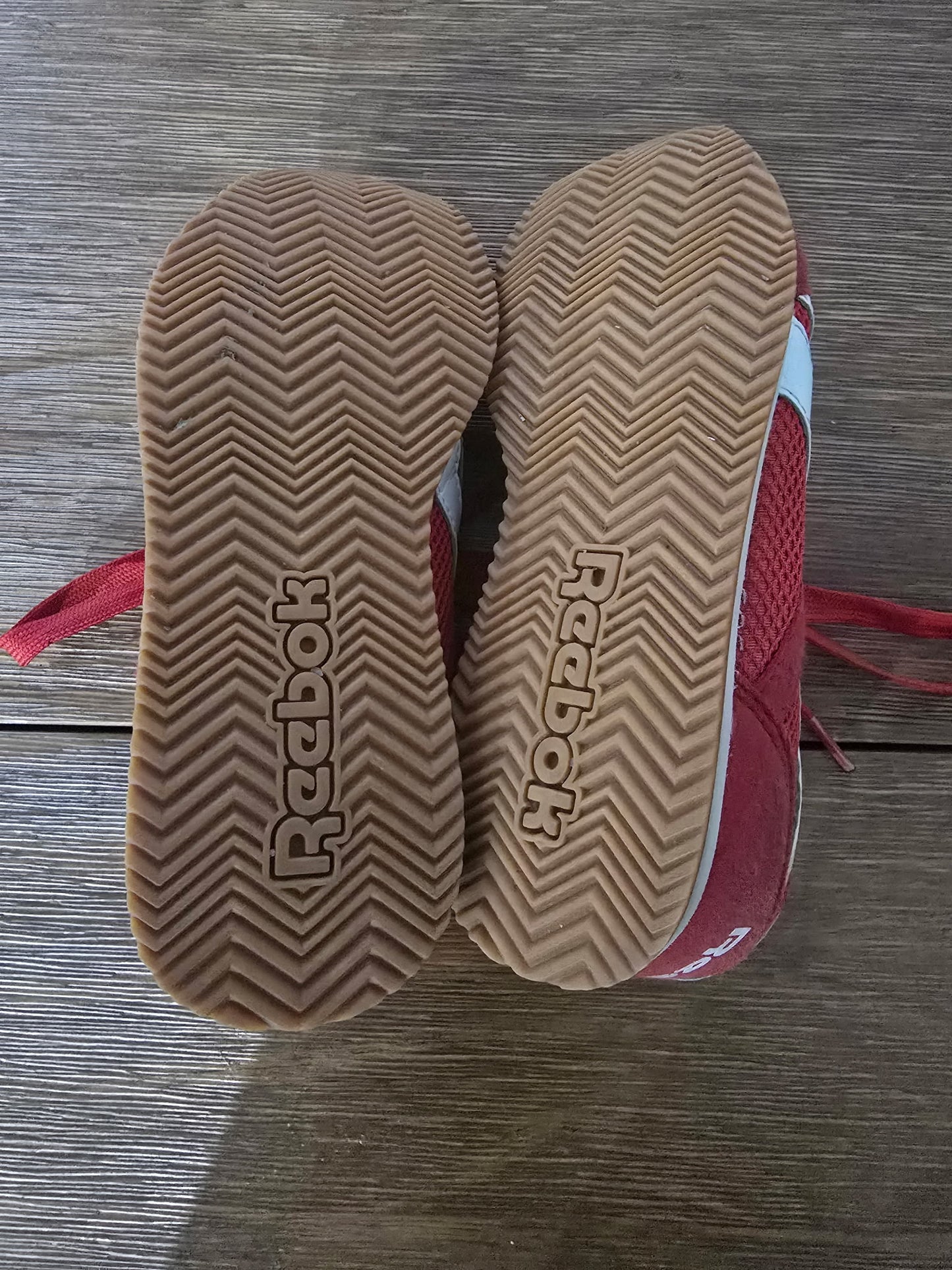 Reebok Red Kids Sneakers Size 1 | Classic Mesh & Suede Low-Top Shoes