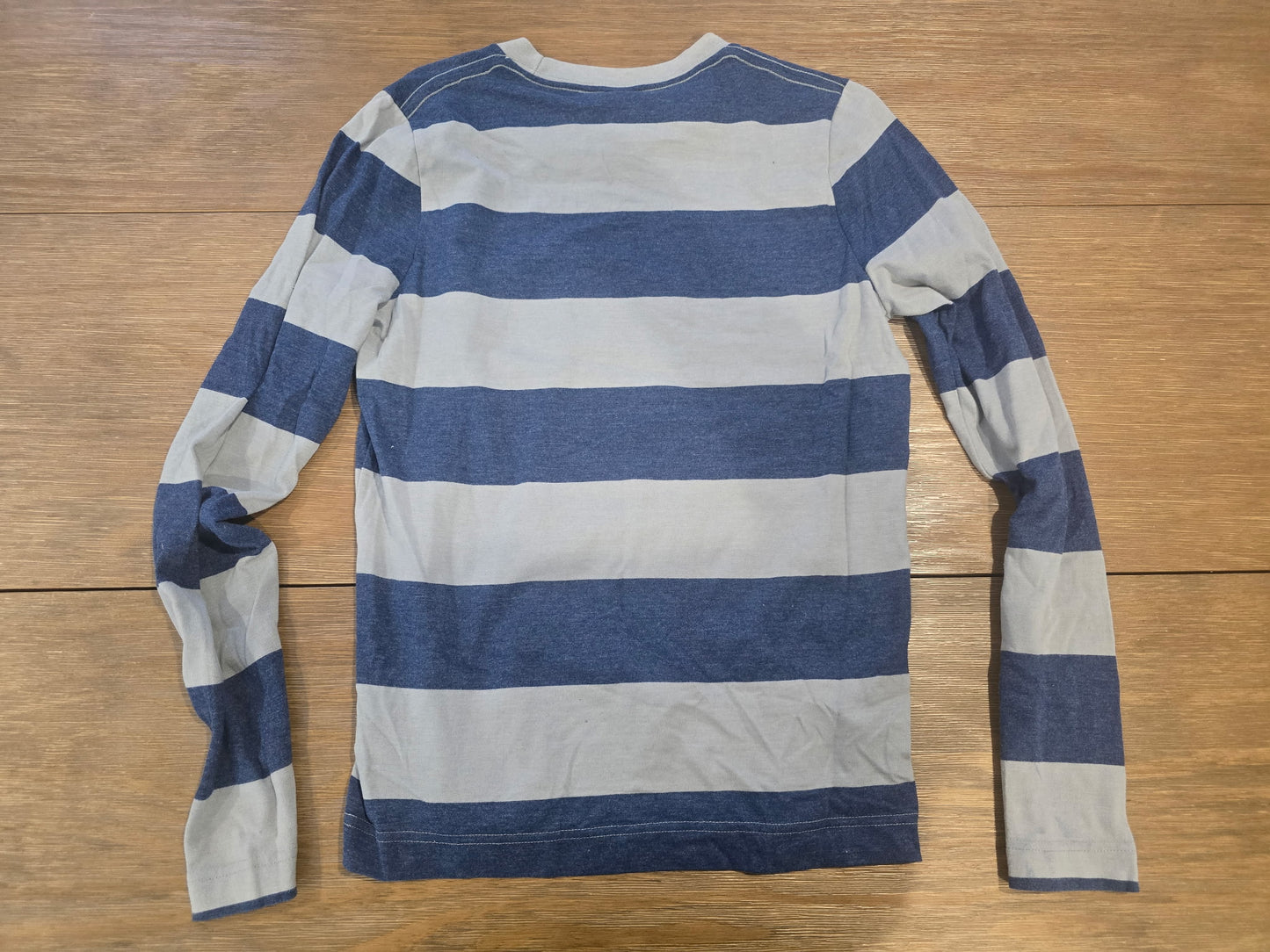Hollister Striped Long Sleeve Shirt Small | Blue Gray Crewneck
