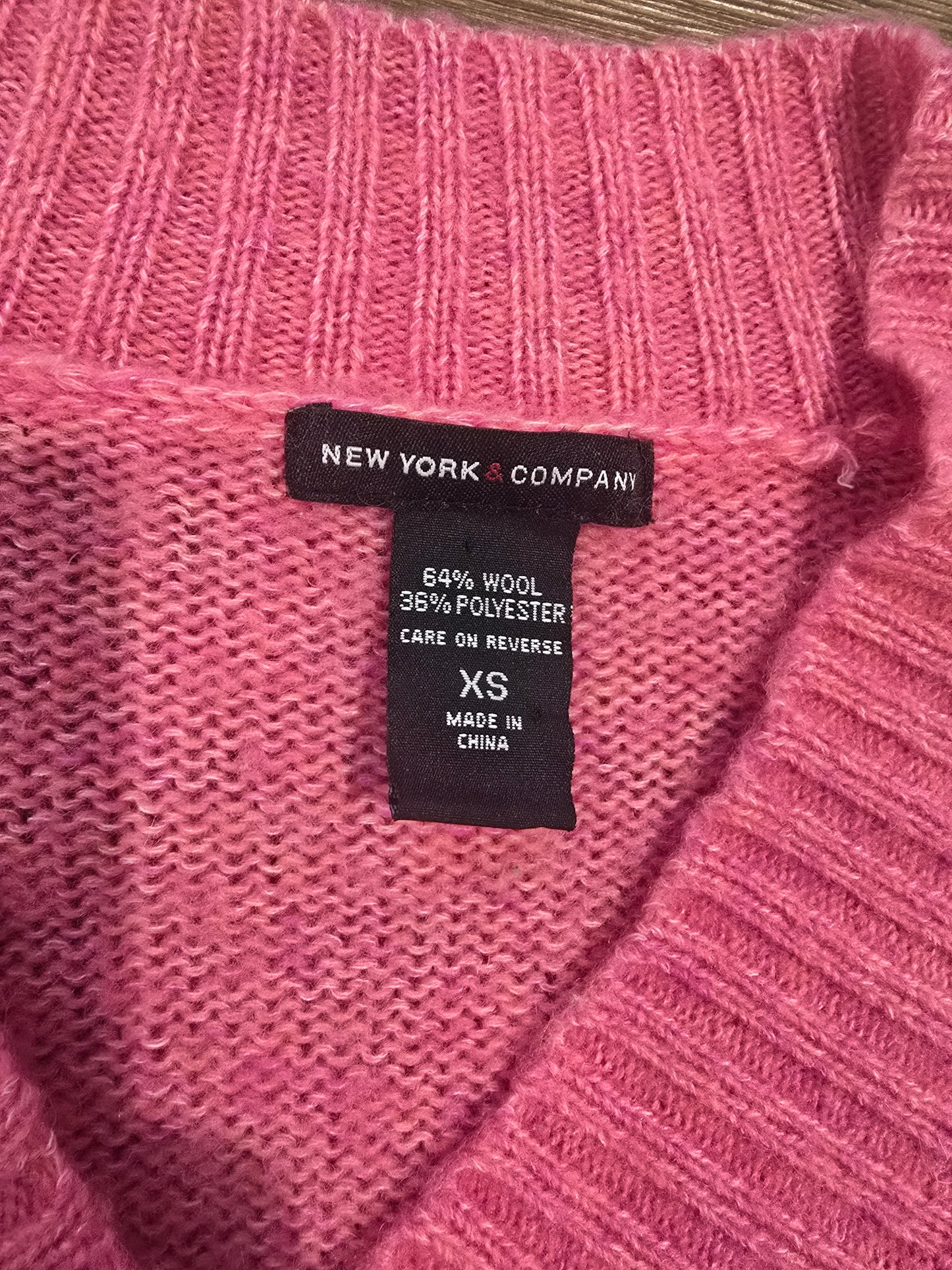 New York & Company Pink Wool Blend Sweater XS
