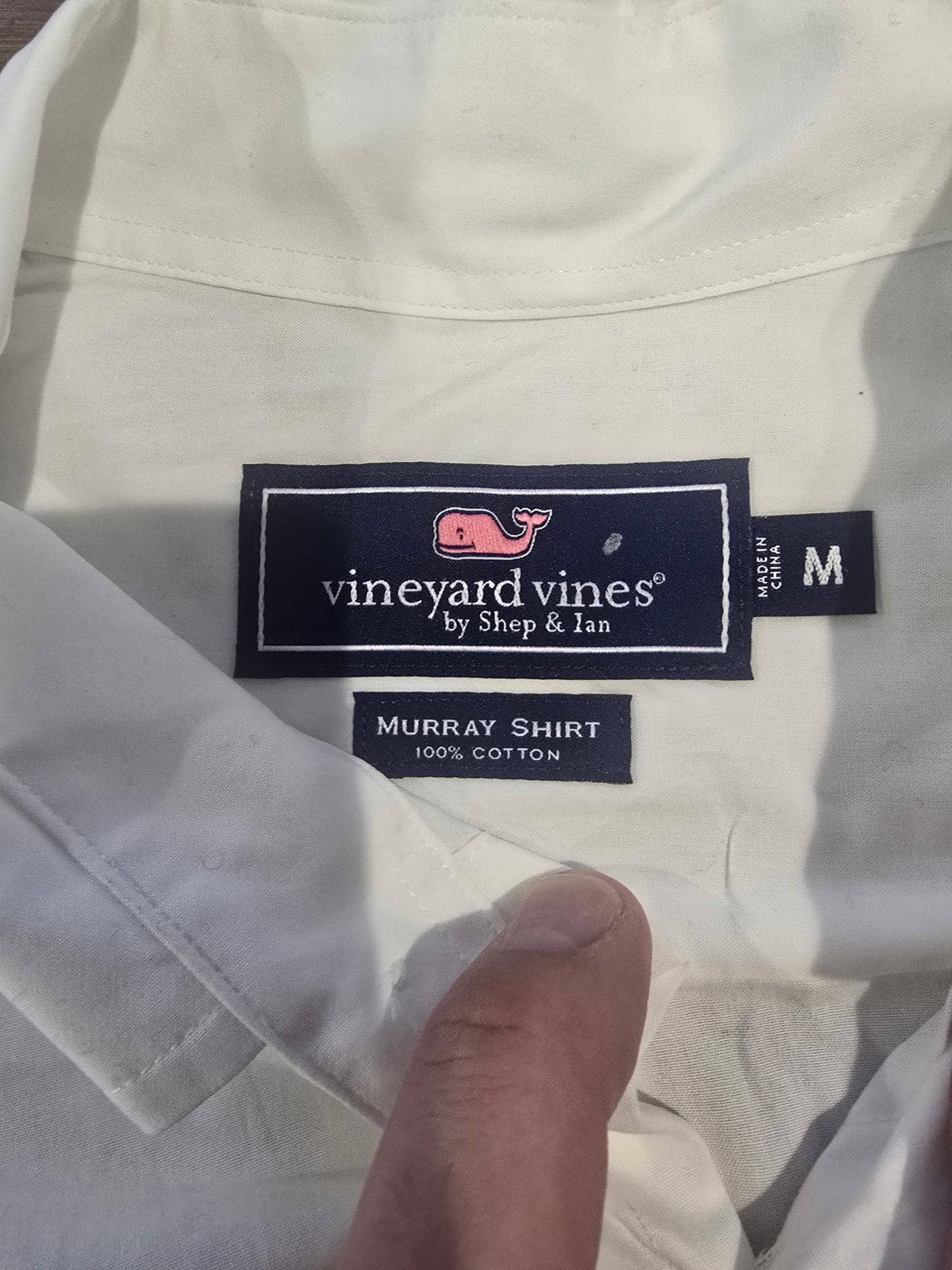 Vineyard Vines Murray Shirt Men's Medium White 100% Cotton