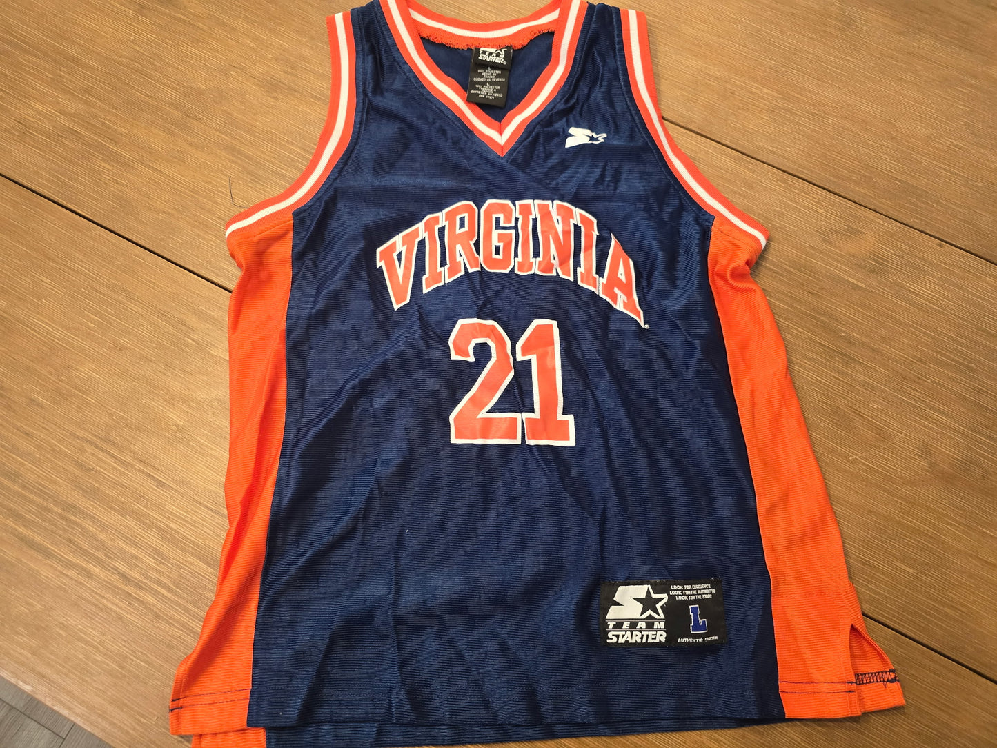 Vintage Team Starter Virginia Cavaliers #21 Basketball Jersey Men’s Large