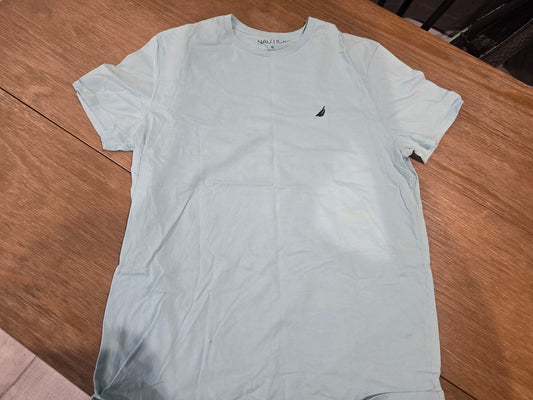 Nautica Men’s Logo T-Shirt XL Light Blue Pre-Owned
