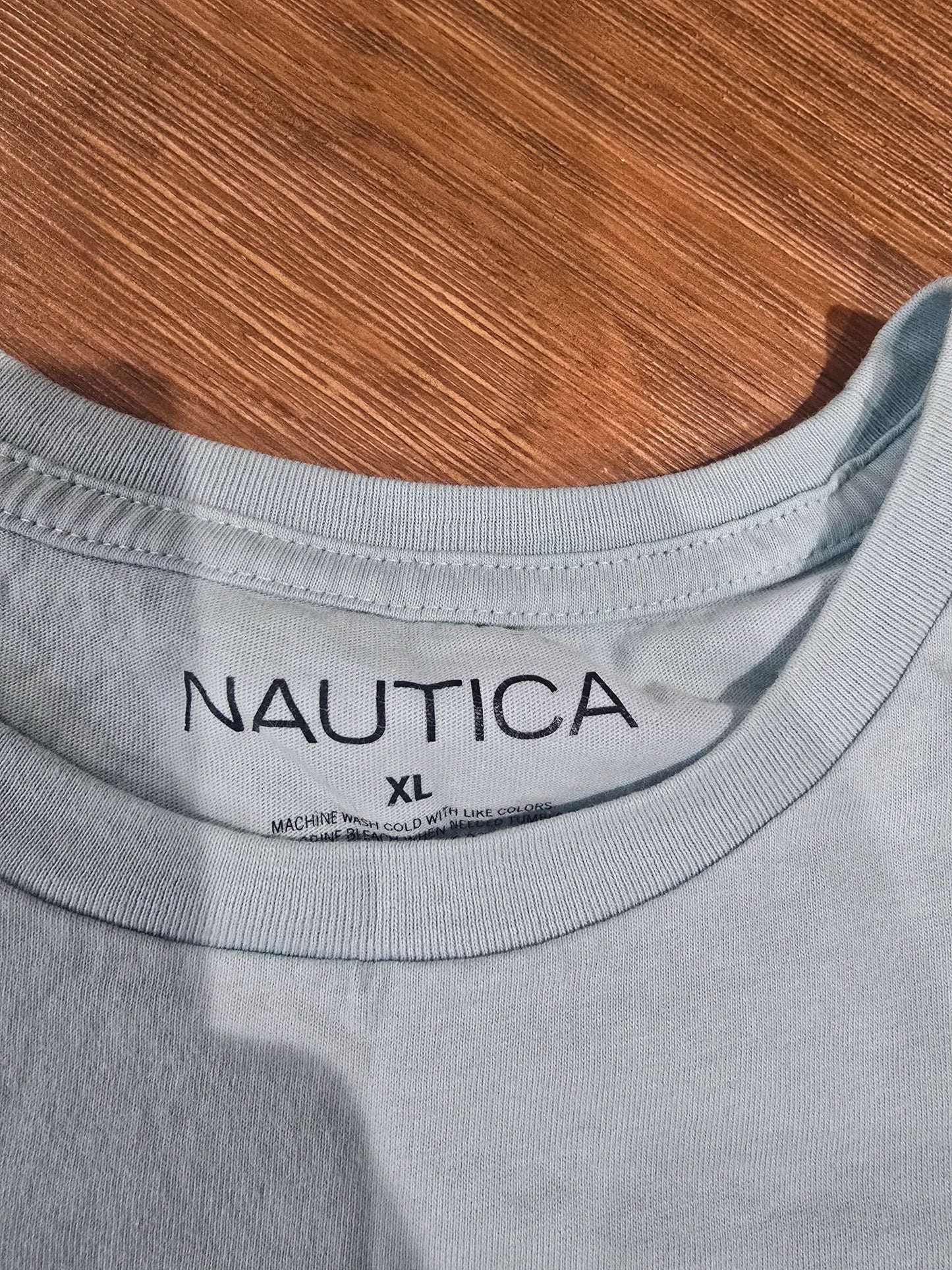 Nautica Men’s Logo T-Shirt XL Light Blue Pre-Owned