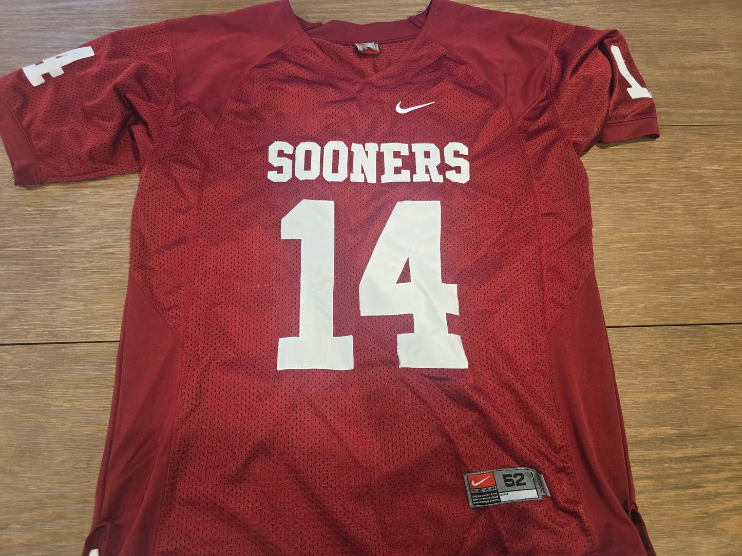 Vintage Nike Oklahoma Sooners #14 Football Jersey Men’s Size 52 (XL) – Crimson