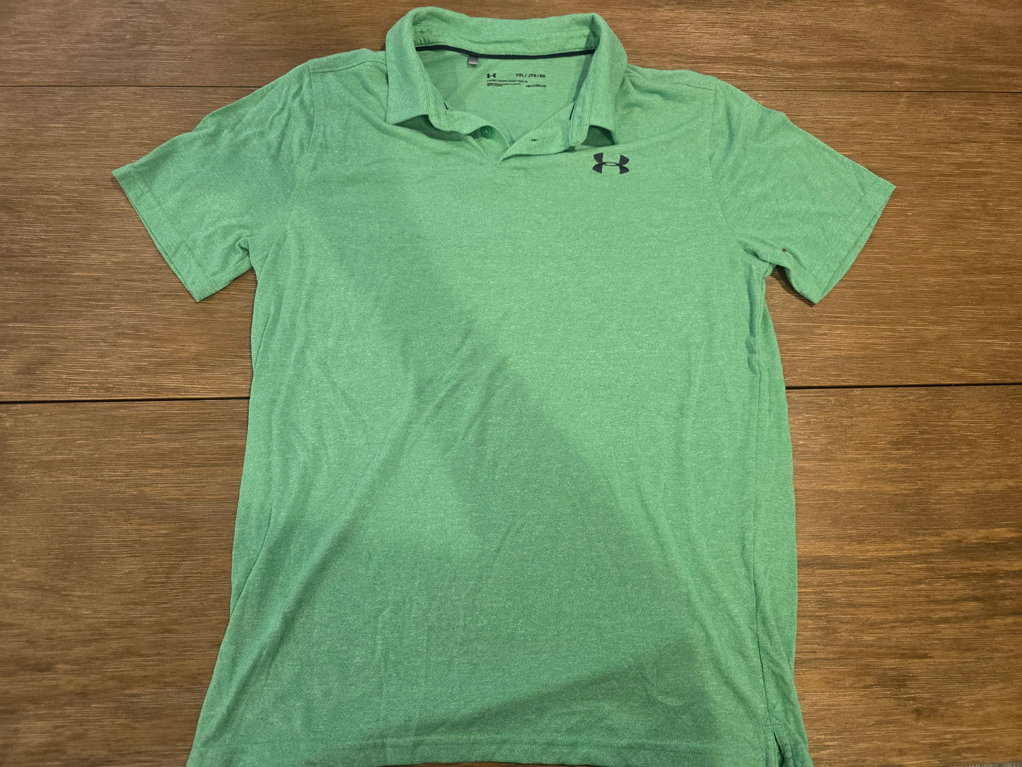 Under Armour HeatGear Youth XL Performance Polo Shirt – Green Heather