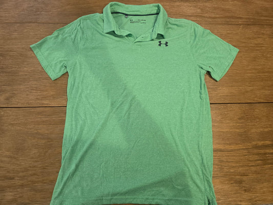 Under Armour HeatGear Youth XL Performance Polo Shirt – Green Heather