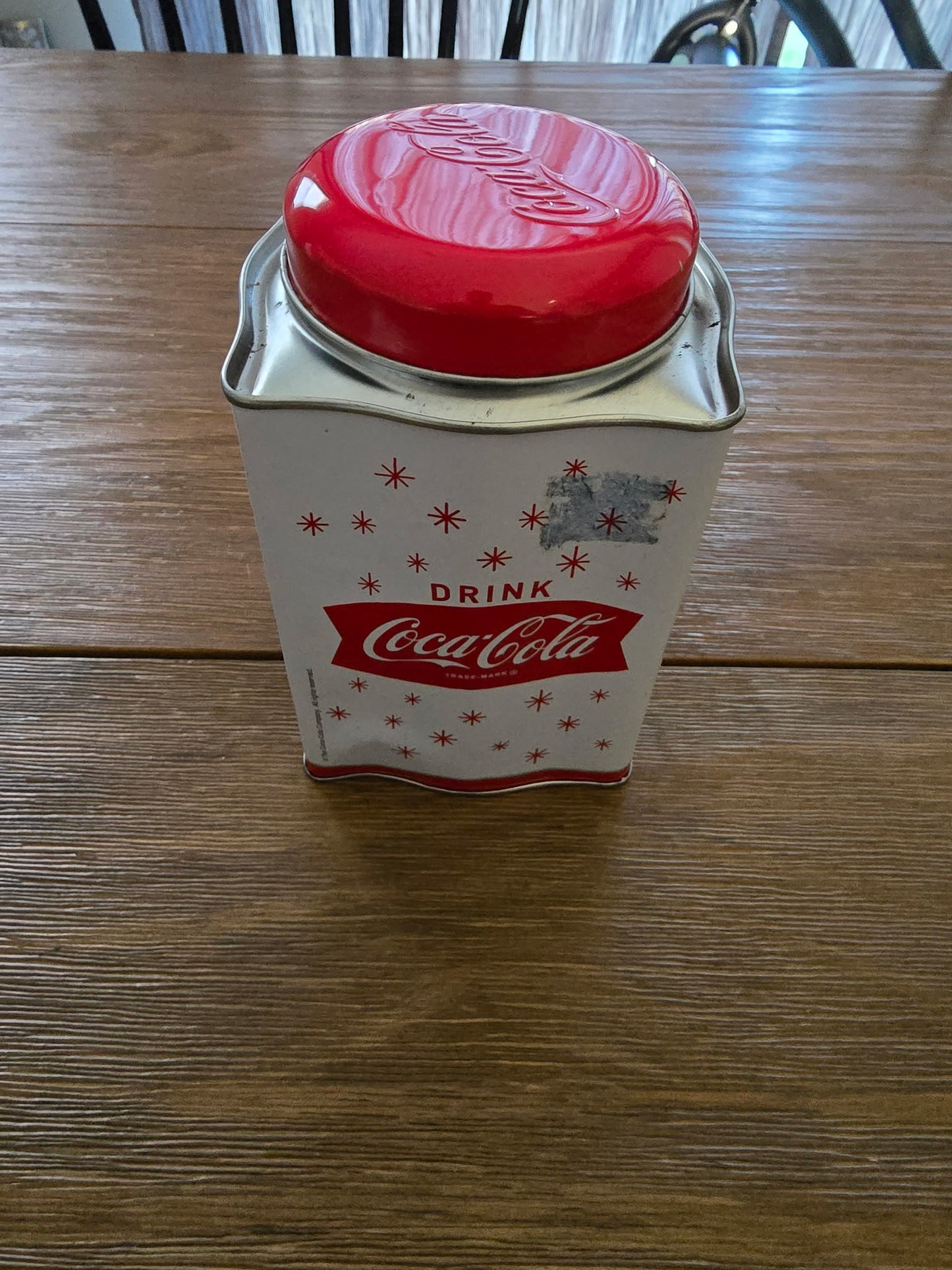 Vintage Coca-Cola Tin Canister with Lid Drink Coca-Cola
