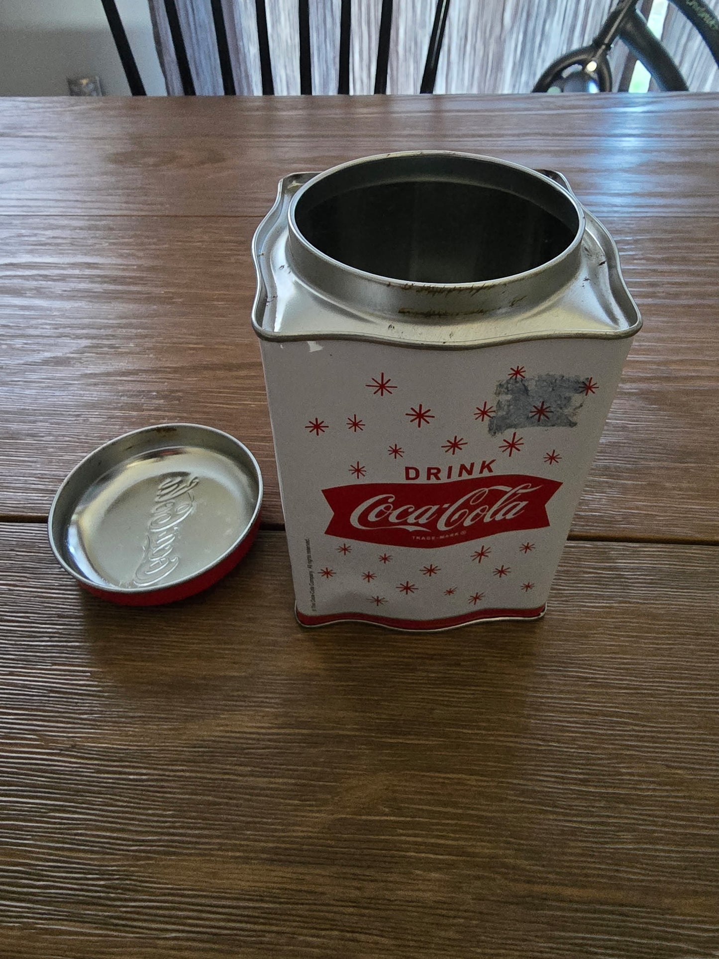 Vintage Coca-Cola Tin Canister with Lid Drink Coca-Cola