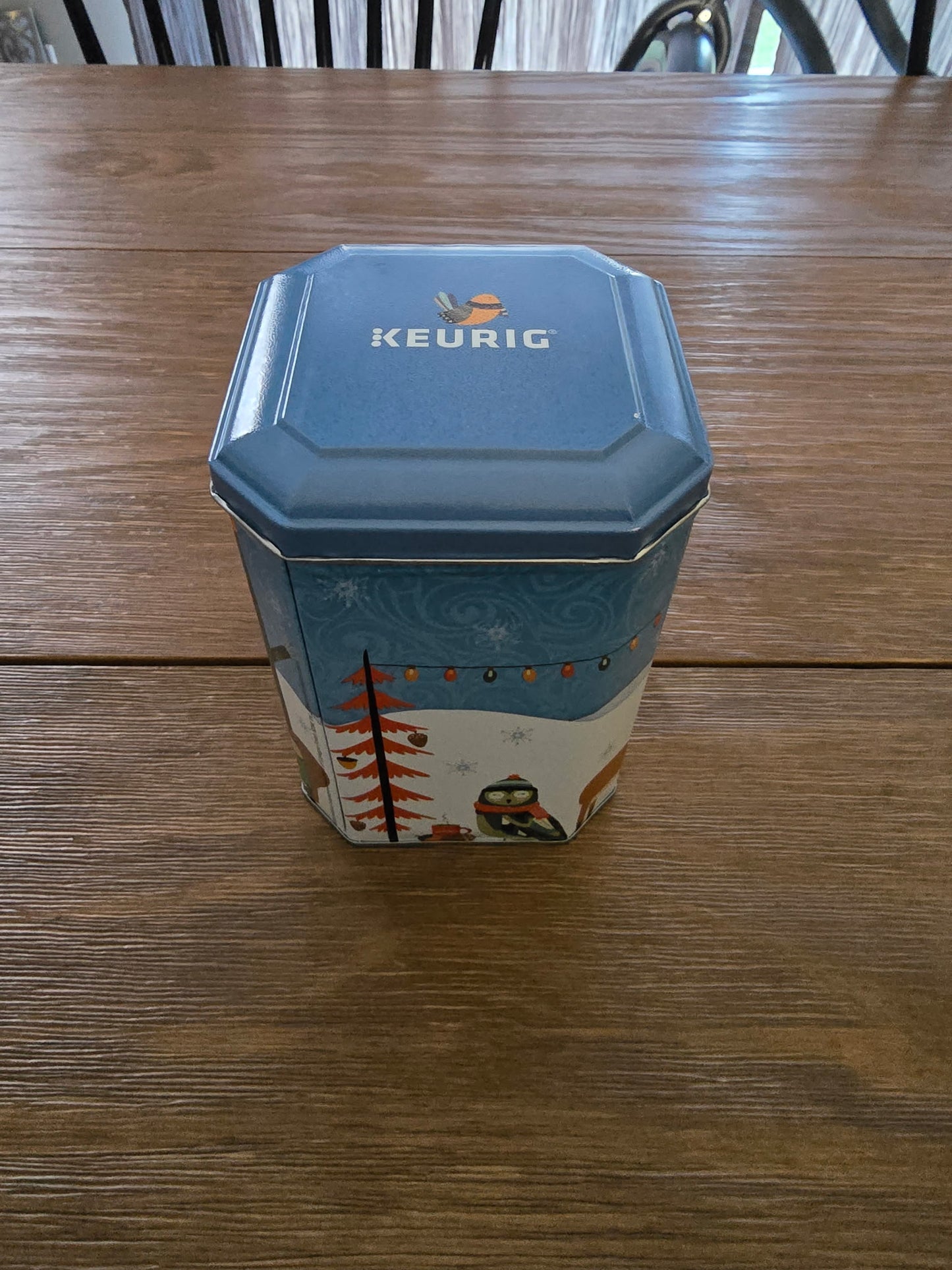 Keurig Swiss Miss Holiday Winter Tin Empty Christmas Collectible Storage