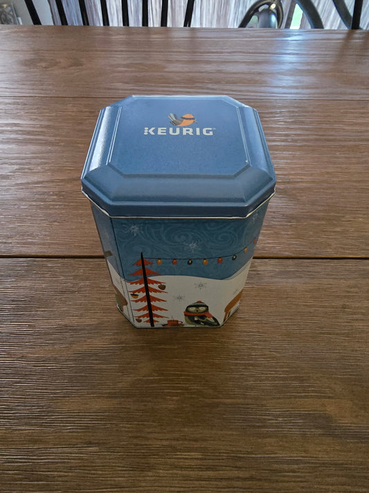 Keurig Swiss Miss Holiday Winter Tin Empty Christmas Collectible Storage