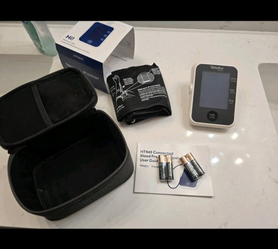 Teladoc Livongo HT945 Connected Blood Pressure Monitor w Cuff Case Batteries
