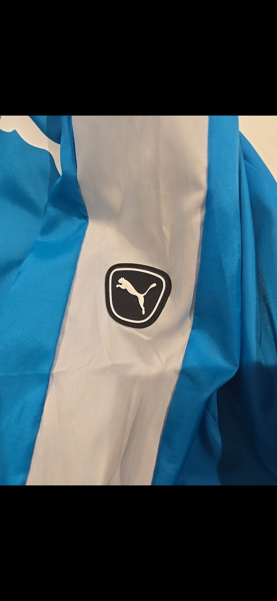 PUMA Men’s XXL Blue Colorblock Hooded Full Zip Jacket Athletic Outerwear