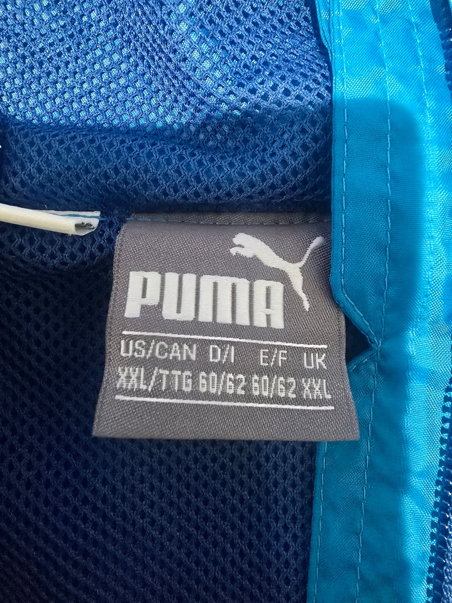 PUMA Men’s XXL Blue Colorblock Hooded Full Zip Jacket Athletic Outerwear