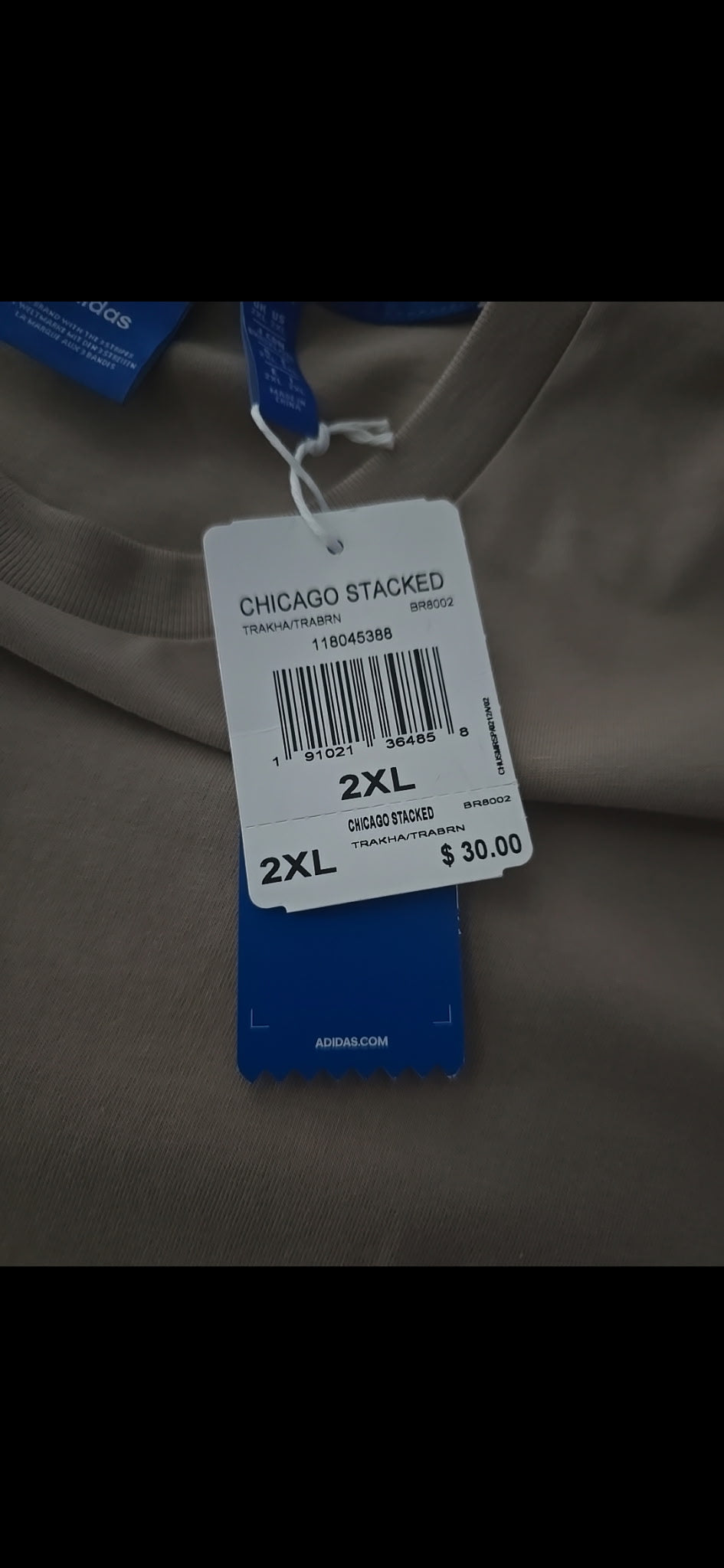 Retro Beige XXL Adidas Tee