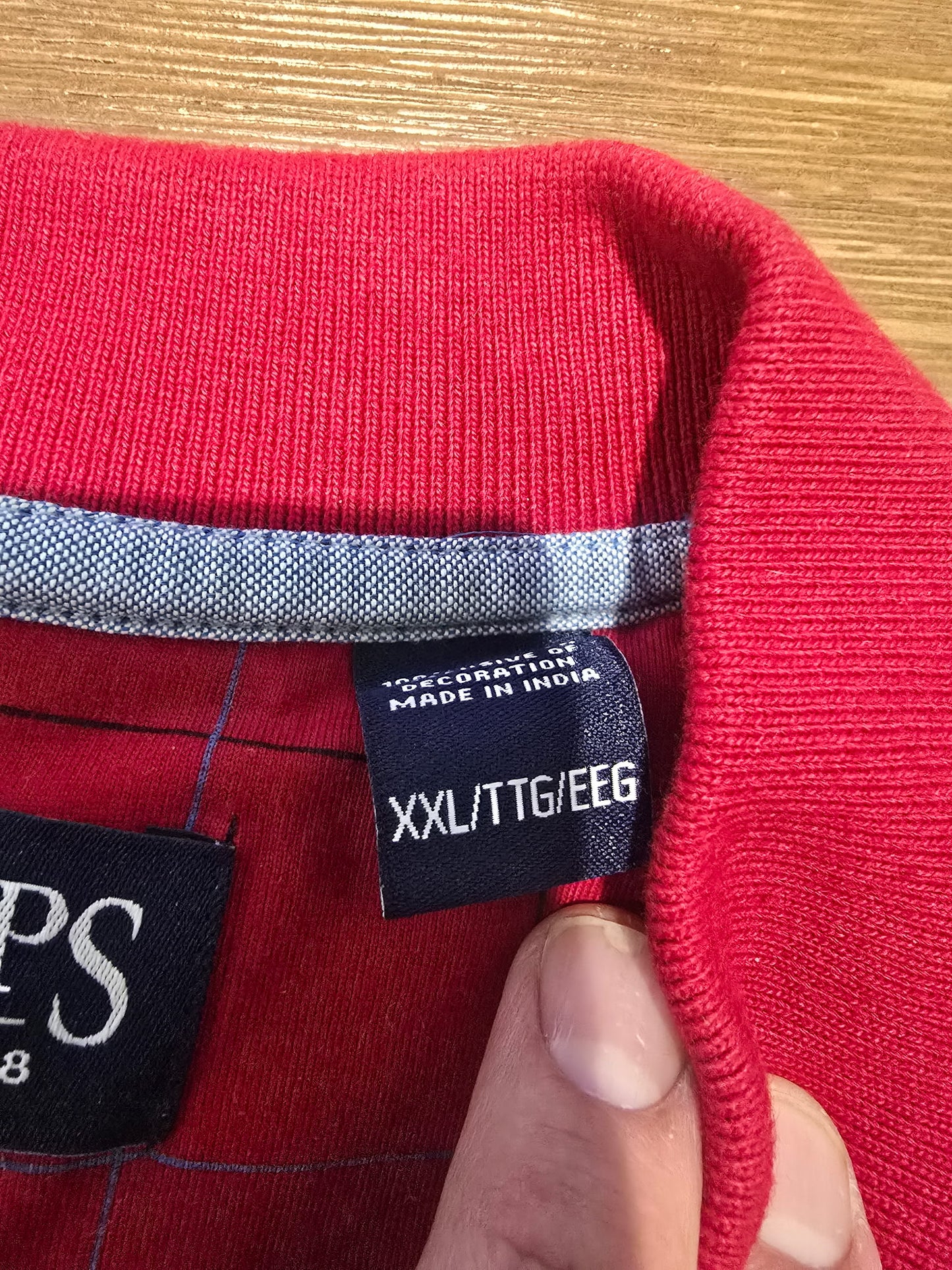 Chaps Crimson Grid Polo xxl NWOT