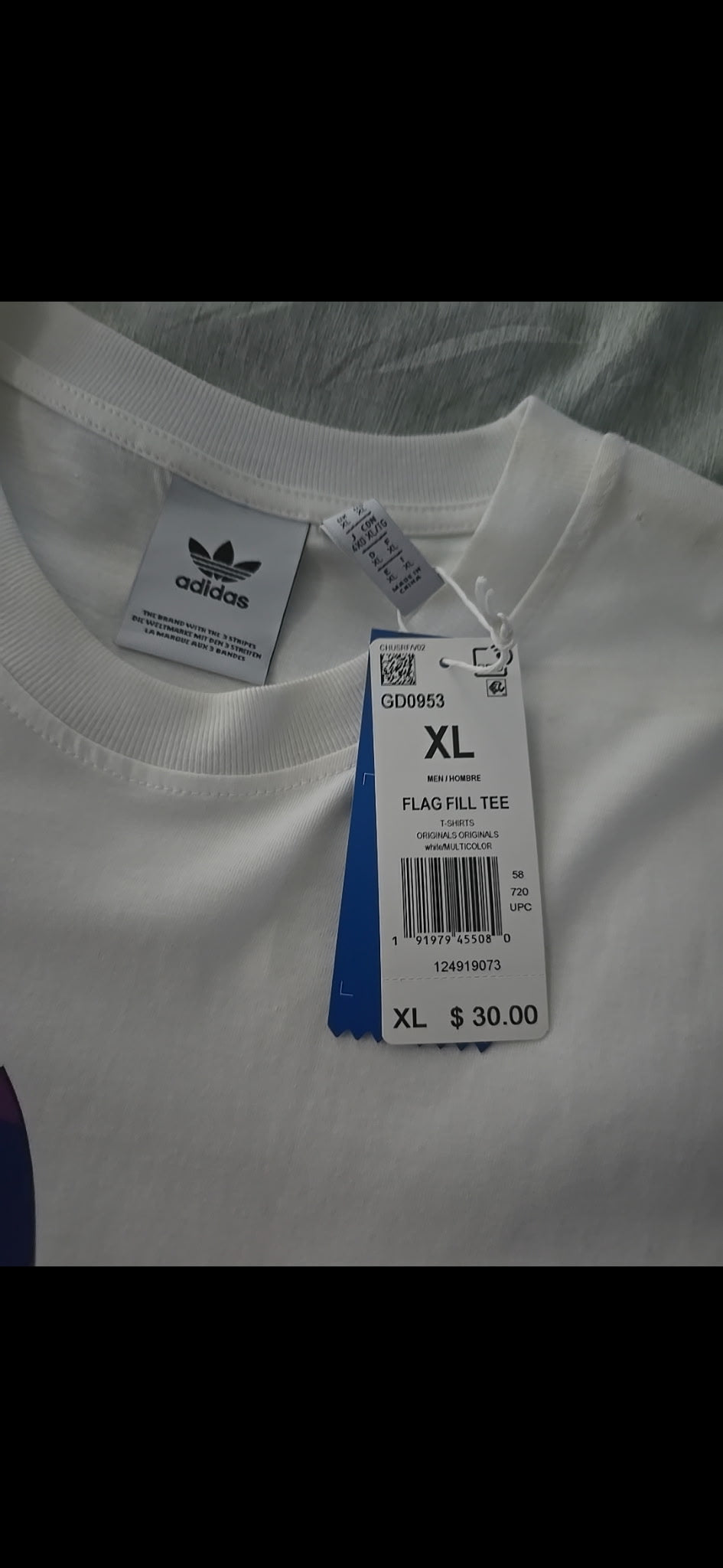 Adidas Originals Trefoil Pride Flag Fill Unisex Tee XL